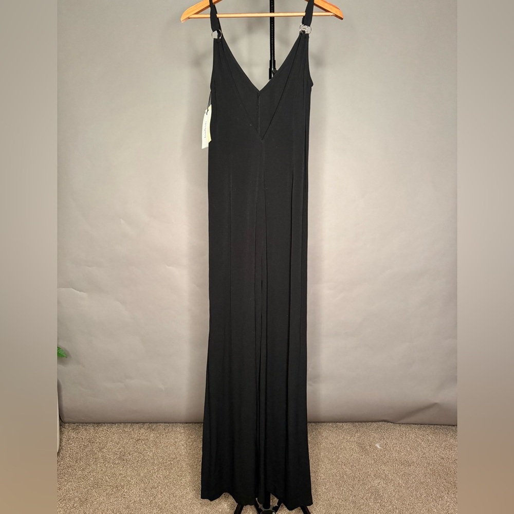 ba&sh • NWT Fasme Jumpsuit • Black Flowy Wide Leg Deep Open Back • XS - Picture 7 of 13